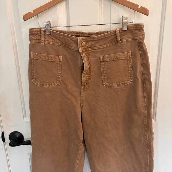 Wrap London Cropped Wide leg pants - Toasted Oat- Size 12 - Picture 1 of 5
